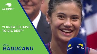 Emma Raducanu OnCourt Interview  2021 US Open Final [upl. by Asil]