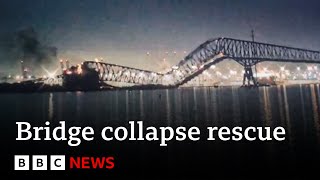 Baltimore bridge collapse triggers major rescue operation  BBC News [upl. by Chery31]