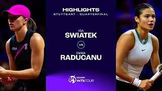 Iga Swiatek vs Emma Raducanu  2024 Stuttgart Quarterfinal  WTA Match Highlights [upl. by Casmey]