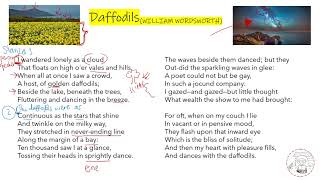 Daffodils by William Wordsworth SPM English Literature Poetry Video Lesson [upl. by Oker]