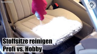 Stoffsitze reinigen I 2 Methoden I Hobby vs Profi I AUTOLACKAFFEN [upl. by Onaireves749]