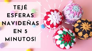 ¿Cómo tejer esferas navideñas en 5 minutos  Navidad DIY  Ganchillo  Crochet [upl. by Mancino]