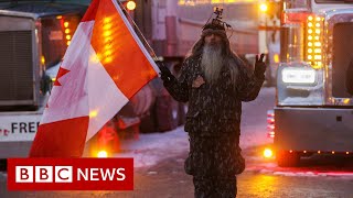 Canada trucker protests prompt state of emergency  BBC News [upl. by Woody]