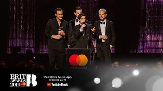 The 1975 win Mastercard British Album of the Year  The BRIT Awards 2019 [upl. by Enileda838]