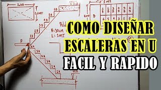 COMO DISEÑAR UNA ESCALERA EN U DE FORMA FÁCIL Y RÁPIDA [upl. by Sadnac771]