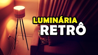 COMO FAZER CÚPULA DE ABAJUR DIY LUMINÁRIA RETRÔ COM CABO DE VASSOURA [upl. by Atiner]