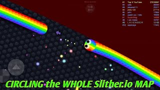 I CIRCLED THE WHOLE SLITHERIO LOBBY  circling the whole slitherio map Epic GamePlay [upl. by Llenil]