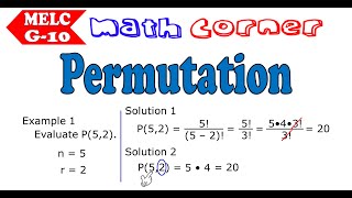 Permutation  Grade 10  Math Corner [upl. by Oremar]