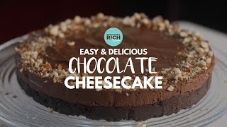 Easy amp Delicious Frozen Chocolate Cheesecake Recipe  Ridiculously Rich By Alana [upl. by Murdocca757]