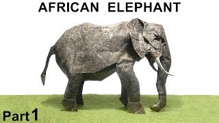 Origami African Elephant tutorial Shuki Kato part 1 折り紙 アフリカゾウ Afrikanischer Elefant elefante [upl. by Tove]