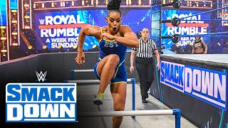 Bianca Belair soars through Bayley’s Ultimate Athlete Obstacle Course SmackDown Jan 22 2021 [upl. by Ennagroeg]