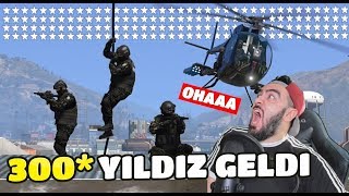 300 YILDIZDA KANLI EVIN ÇATISINA ÖZEL POLISLER GELDI GTA 5 [upl. by Brand]