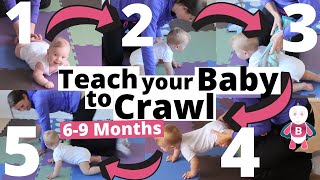 How to teach your baby to crawl in 5 Steps ★ 69 Months ★ Baby Exercises Activities amp Development [upl. by Adin]