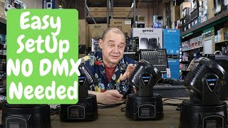 LED Moving Head PAR Light Review how to set up 4 together RGBW Rotating Light DMX Sound activated [upl. by Luapnhoj]