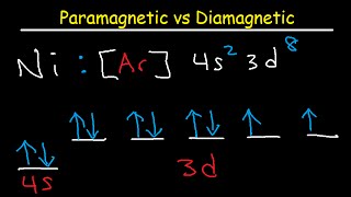 Paramagnetic vs Diamagnetic  Paired vs Unpaired Electrons  Electron Configuration [upl. by Tenej]